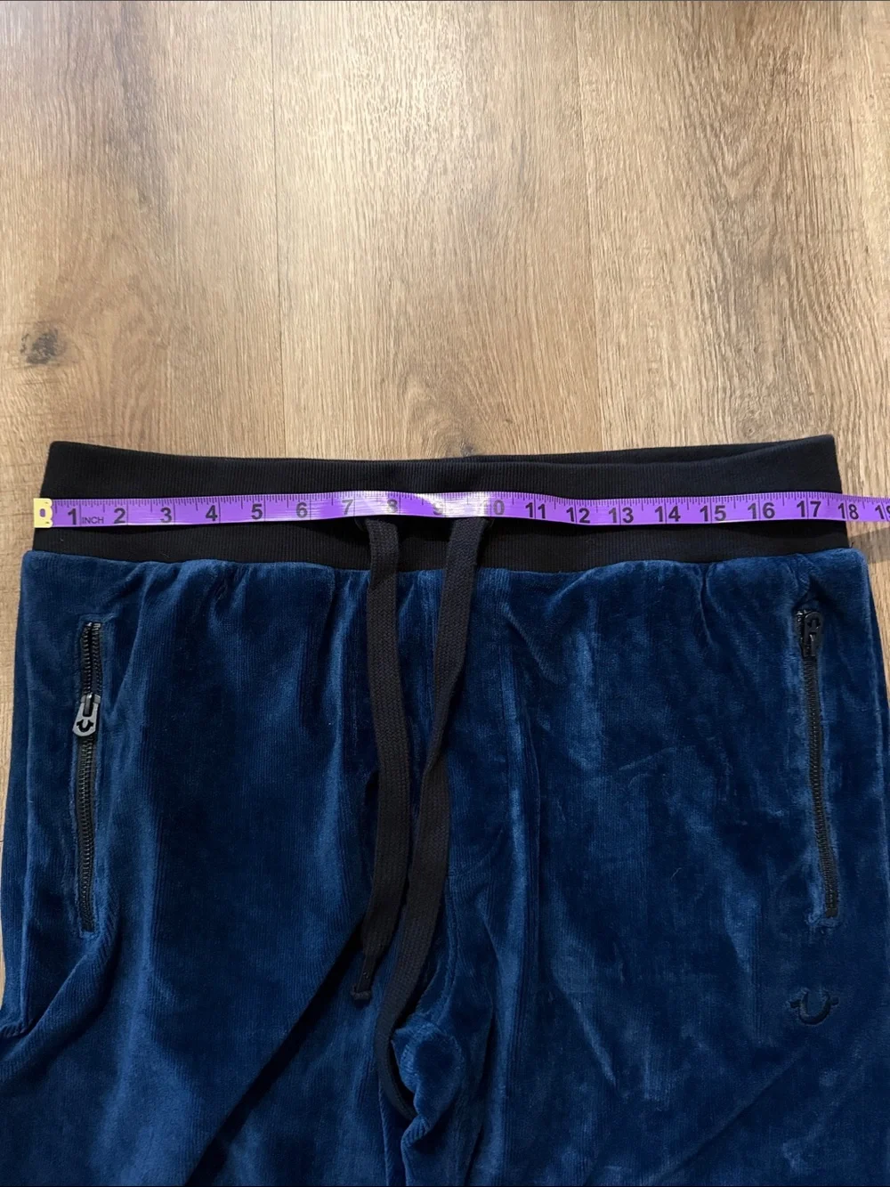 True Religion Velour Jogger Pants Dark Blue size Medium